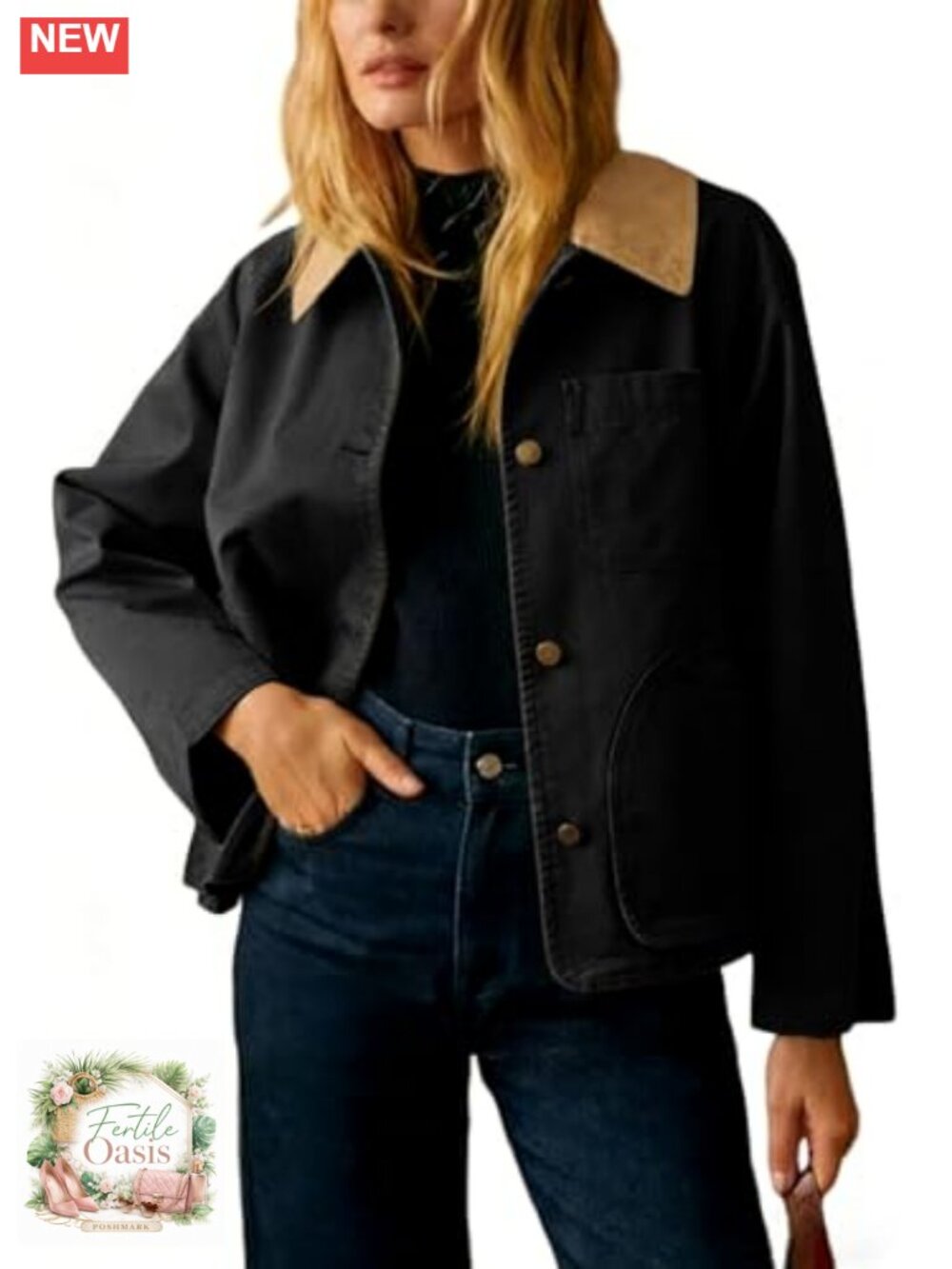 Women's Cotton Blend Trench Coat Casual Oversized Button Up Jacket